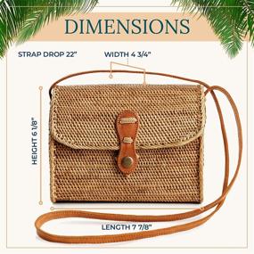 img 2 attached to Handmade Rattan Crossbody Bags for Women - Stylish Women's Handbags & Wallets