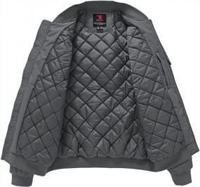 img 3 attached to Men'S Quilted Bomber Jacket Full Zip Winter Flight Padded Work Outerwear