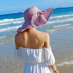 img 1 attached to Summer Straw Hat With Wide Brim For Women - Foldable, UV Protection, Perfect For Beach And Outdoor Activities