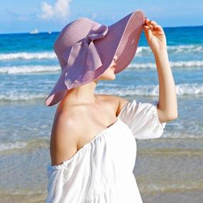 img 3 attached to Summer Straw Hat With Wide Brim For Women - Foldable, UV Protection, Perfect For Beach And Outdoor Activities