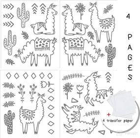 img 2 attached to 🦙 Grey Alpaca and Cactus Wall Vinyl Decals - Set of 50. Nursery Decor with Original Artist Design. Adhesive Animal Stickers for Kids. Baby Nordic Lama, Cacti, Flowers, and Triangles - Perfect for Bedroom Decoration.