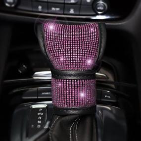 img 1 attached to 💎 Enhance Your Car's Glamour with ToBeQueen 7 Pack Pink Bling Car Accessories Set: Pink Diamond Steering Wheel Cover, Seat Belt Cushion, Gear Shift Cover, Car Bling Ring, Coasters & More!