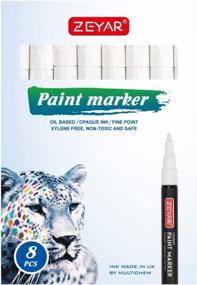 img 1 attached to 8 белых перманентных маркеров на масляной основе - эксперт по наскальной живописи, водостойкий и работает на разных поверхностях!
