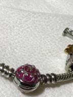 картинка 1 прикреплена к отзыву NINAQUEEN Стерлинговое серебряное браслет с змеиной цепью с эмалевым замком и ювелирным ящиком для подвесок, идеальный подарок от Kristen Jain