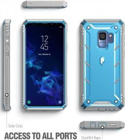 img 3 attached to Максимальная защита для вашего Galaxy S9 с прочным чехлом Poetic Revolution - полное покрытие на 360 градусов, встроенная защитная пленка для экрана, синий / серый