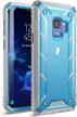 ultimate protection for your galaxy s9 with the poetic revolution rugged case - full 360-degree coverage, built-in screen protector, blue/gray logo