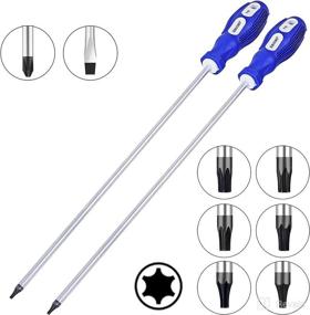 img 3 attached to 🔧 IEBUOBO 8-Piece 12-Inch Extra Long Torx and Slotted Phillips Screwdriver Set with Long Star Screwdrivers - T10-T30, PH2, Cross-head & Flat Blade
