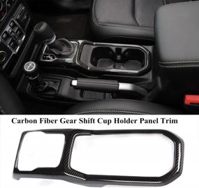 img 1 attached to Jeep JL 4XE 2018-2023 Dashboard Decorative Cover Carbon Fiber Look Interior Accessories Cup Holder Center Console Trim For Wrangler JL JLU Unlimited Sahara Sports Rubicon