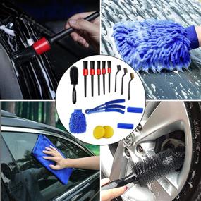 img 3 attached to 🚘 Jaronx 15 PCS Car Detailing Brush Set: Ultimate Exterior and Interior Car Detail Kit for Wheels, Leather, and more!