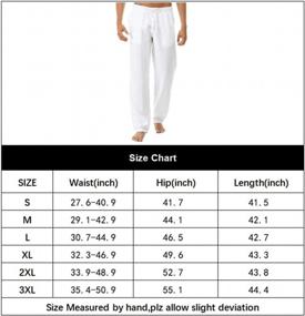 img 1 attached to Men'S Loose Fit Linen Drastring Pants Summer Lightweight Casual Beachwear