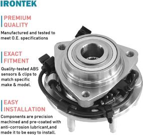 img 1 attached to 🔧 IRONTEK Front Wheel Bearing and Hub Assembly 513188: Compatible for Ascender, Bravada, Envoy, Rainier, Trailblazer 6 Lug W/ABS Wheel Hub Bearing Assembly (2 PCS)