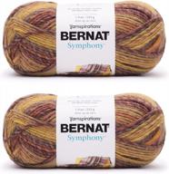 2 pack of bernat symphony autumn maple yarn - 225g/8oz - nylon - 5 bulky - 309 yards - perfect for knitting and crochet projects logo