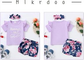 img 1 attached to Летний наряд для девочек-малышей: комплект из рубашки и шорт Mikrdoo с рюшами