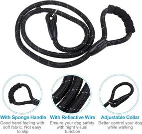 img 2 attached to UEETEK Dog Slip Collar Choke Leash: Reflective P-Leash for Training, Running, Walking & Hiking