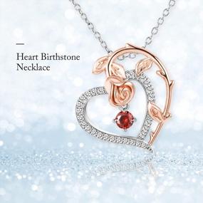 img 1 attached to SNZM Sterling Silver Heart Birthstone Necklace - Perfect Gift For Special Occasions