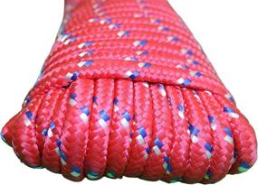 img 3 attached to 🎣 1/4-inch x 100-foot Hanks ATERET Diamond Braid Polypropylene Rope with Red, Blue, and White Tracers – Perfect for Hunting, Fishing, and Camping