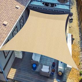 img 4 attached to ☀️ SUNLAX Sand Rectangle Sun Shade Sail - 8'x12' Canopy Cover for Outdoor Patio Pergola | UV Blocking Sunshade Sails with Canovas Covers