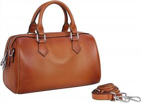 img 4 attached to Женская сумка Heshe из натуральной кожи с ручкой: высококачественный дизайнерский кошелек