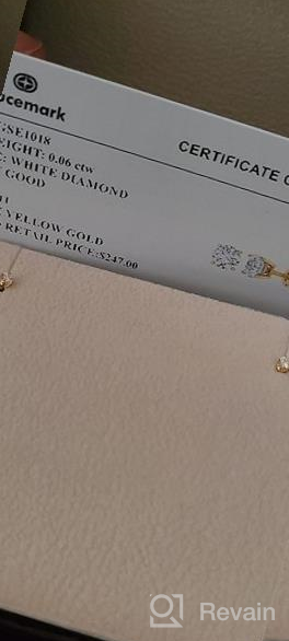 img 1 attached to 💎 Rose Gold Diamond Stud Earrings - Authentic 14K Gold, 0.06 ct t.w. - Perfect Gift for Women, Girls, Teens & Kids - With Gift Box & Authenticity Cards review by Luis Blaschko