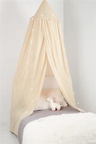 img 1 attached to 👑 Luxurious Seilmost Princess Bed Canopy: Round Dome Design for Girls – Elegant White Baby Crib Canopy