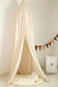 img 4 attached to 👑 Luxurious Seilmost Princess Bed Canopy: Round Dome Design for Girls – Elegant White Baby Crib Canopy