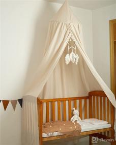 img 3 attached to 👑 Luxurious Seilmost Princess Bed Canopy: Round Dome Design for Girls – Elegant White Baby Crib Canopy