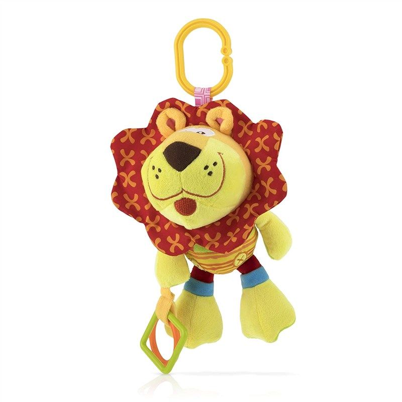 nuby tag a long hanging plush lion 로고
