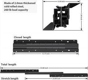 img 3 attached to LONTAN 16 Inch Full Extension Bottom Mounted Drawer Slides - Heavy Duty 260LB Capacity Runners For Undermount Drawers