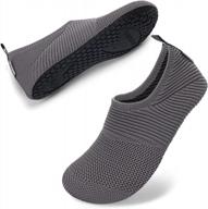 vifuur unisex knitted barefoot sock shoes, soft indoor slippers with non-slip rubber sole for men women yoga aqua socks logo