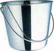 indipets heavy duty stainless steel pail - 1 quart - durable dog food and water storage,silver,800099 logo