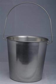 img 2 attached to Indipets Heavy Duty Stainless Steel Pail - 1 Quart - Durable Dog Food And Water Storage,Silver,800099