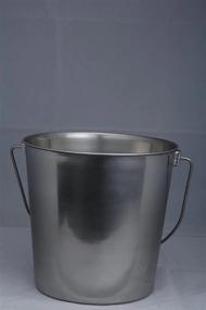img 3 attached to Indipets Heavy Duty Stainless Steel Pail - 1 Quart - Durable Dog Food And Water Storage,Silver,800099