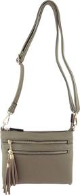 img 2 attached to 👜 BRENTANO Multi-Zipper Crossbody Handbag with Accents - Women's Handbags & Wallets: Crossbody Bags