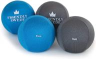 3-pack stress balls for hand therapy, squeeze ball grip strength exerciser by the friendly swede - adults & kids relief from anxiety and stress logo