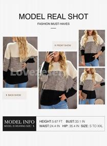 img 2 attached to Ribbed Knit Color Block Long Sleeve Pullover Sweater For Women With Striped Design By Lovezesent