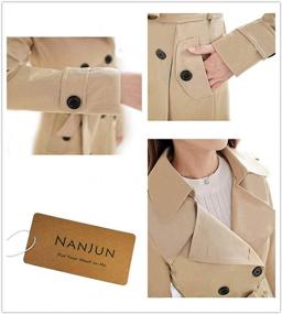 img 1 attached to NANJUN Women'S Double-Breasted Trench Coat Classic Lapel Overcoat Slim Outerwear Waterproof Coat With Belt Buckle