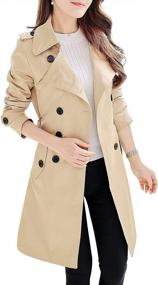 img 4 attached to NANJUN Women'S Double-Breasted Trench Coat Classic Lapel Overcoat Slim Outerwear Waterproof Coat With Belt Buckle