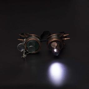 img 3 attached to Spiked Steampunk Goggles With Double Ocular Loupe Vintage Welding Punk Gothic Glasses