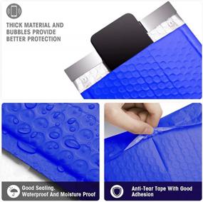 img 2 attached to 50 Pack Of #0 Royal Blue Metronic Bubble Mailers - Strong Adhesion Padded Self-Seal Packaging Bags With Cushioning Bubble Envelopes, Waterproof And Ideal For Shipping Jewelry, DVDs, Makeup, And More