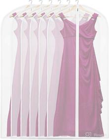 img 4 attached to 6 Pack - SimpleHouseware 60-Inch Clear Garment Bags with Zipper for Suits, Dresses, Costumes, Uniforms