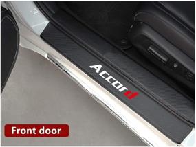 img 3 attached to Накладка на дверь автомобиля, накладка на порог, кожа, наклейка из углеродного волокна для Honda Accord 10th (накладка на порог автомобиля (4 шт./компл.))