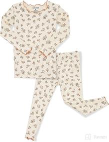 img 4 attached to 👶 Avauma Baby Boy Girl Pajama Set 6 Months to 7 Years - Cute Toddler Snug Fit Flower Pattern Design PJs - Cotton Sleepwear with Ruffled Shirring