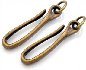 img 4 attached to Antique Brass Fish Hook Keychain Holder Belt Clip Leathercraft Accessories - Set Of 2 (70X16 MM) By CRAFTMEMORE