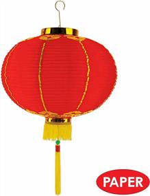 img 2 attached to Chinese Good Luck Wishing Lantern With Tassel - Traditional Asian Paper Ornament Decoration For New Year'S Eve Party Supplies - Small Size In Red And Gold By Beistle