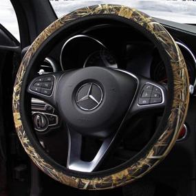 img 2 attached to 🚗 Rayauto Simple Basic Cloth Neoprene Car Steering Wheel Cover - 15" 38cm Stretchy Camo Design - Protects from Cold and Heat