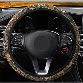 img 1 attached to 🚗 Rayauto Simple Basic Cloth Neoprene Car Steering Wheel Cover - 15" 38cm Stretchy Camo Design - Protects from Cold and Heat