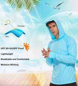img 1 attached to Men'S Long Sleeve Sun Protection Fishing Hoodie Shirt With UPF 50+