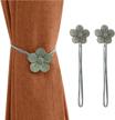 gray lewondr vintage magnetic resin flower curtain tieback - decorative drapery holdbacks for home cafe balcony logo