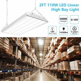 img 3 attached to CINOTON 105W LED Linear High Bay Light, 2FT LED Shop Light Fixture 15000LM[400W HID/HPS Equiv.] 100-277V 1-10V Dimmable 5000K Daylight Indoor Commercial Warehouse Factory Office Workshop Garage 1 Pack