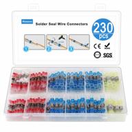 230pcs solder seal wire connector - термоусадочные стыковые соединители, водонепроницаемые изолированные электрические стыковые клеммы, соединение проводов для проводки прицепа автомобильного морского лодочного грузовика от riseuvo логотип